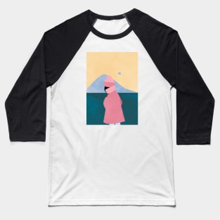 Nordic Girl Print, Icelandic Mountain,  Scandinavian Wall Art, Minimalistic, Modern Baseball T-Shirt